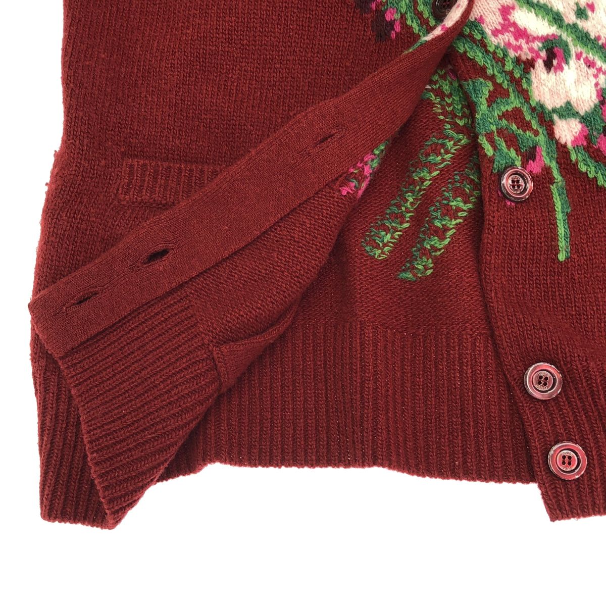 Gucci Flower Knit Cardigan Red XS — view 5
