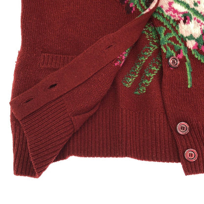 Gucci Flower Knit Cardigan Red XS — view 5