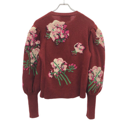 Gucci Flower Knit Cardigan Red XS — view 2
