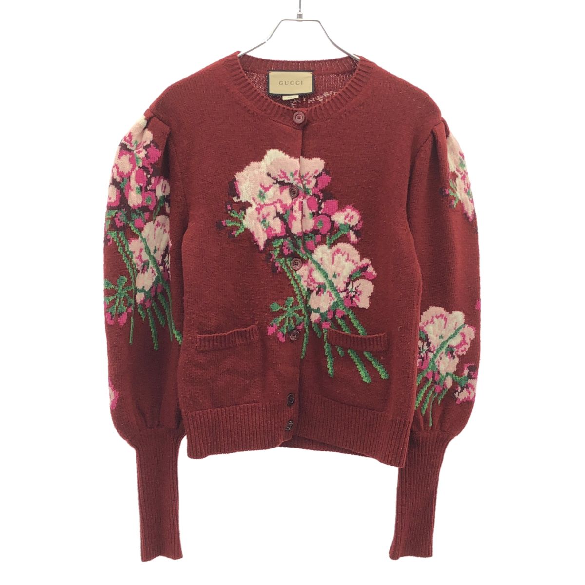 Gucci Flower Knit Cardigan Red XS