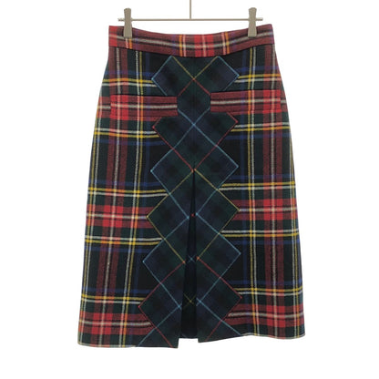 Gucci Wool Check Skirt Mix 38