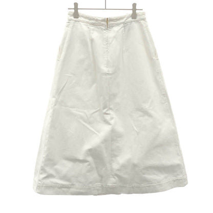 Gucci Cotton Canvas Pleated Midi Skirt White 38 — view 2