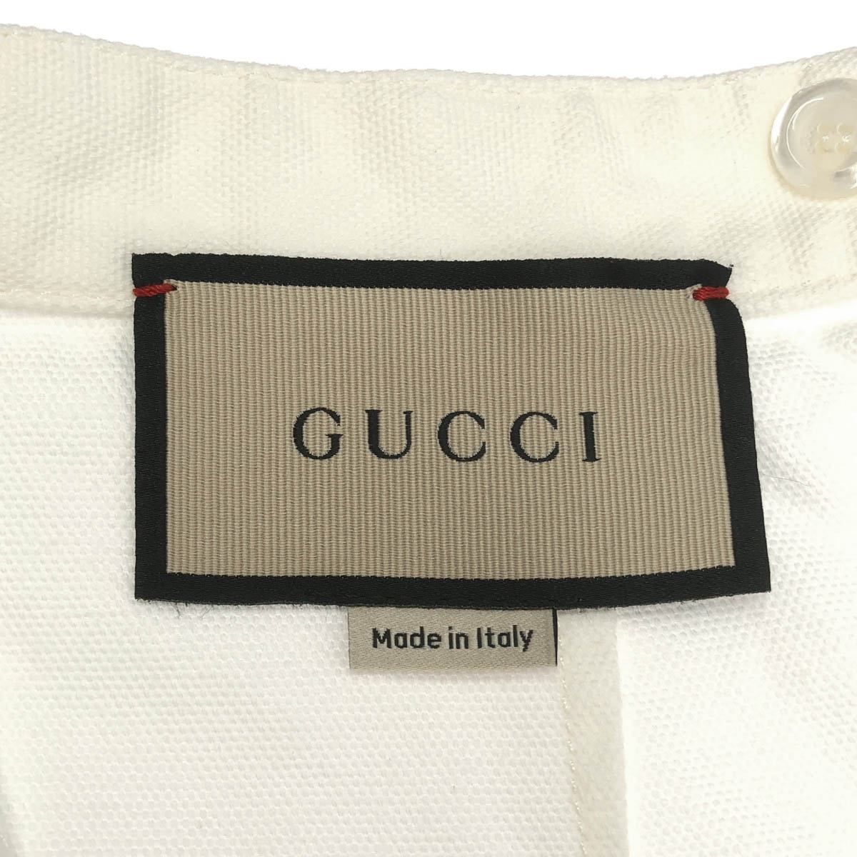 Gucci Cotton Canvas Pleated Midi Skirt White 38 — view 3