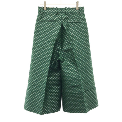 Gucci GG Lame Cropped Trousers Pants Zaglx Green 38 — view 2