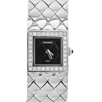 Chanel Watch Quilted Silver