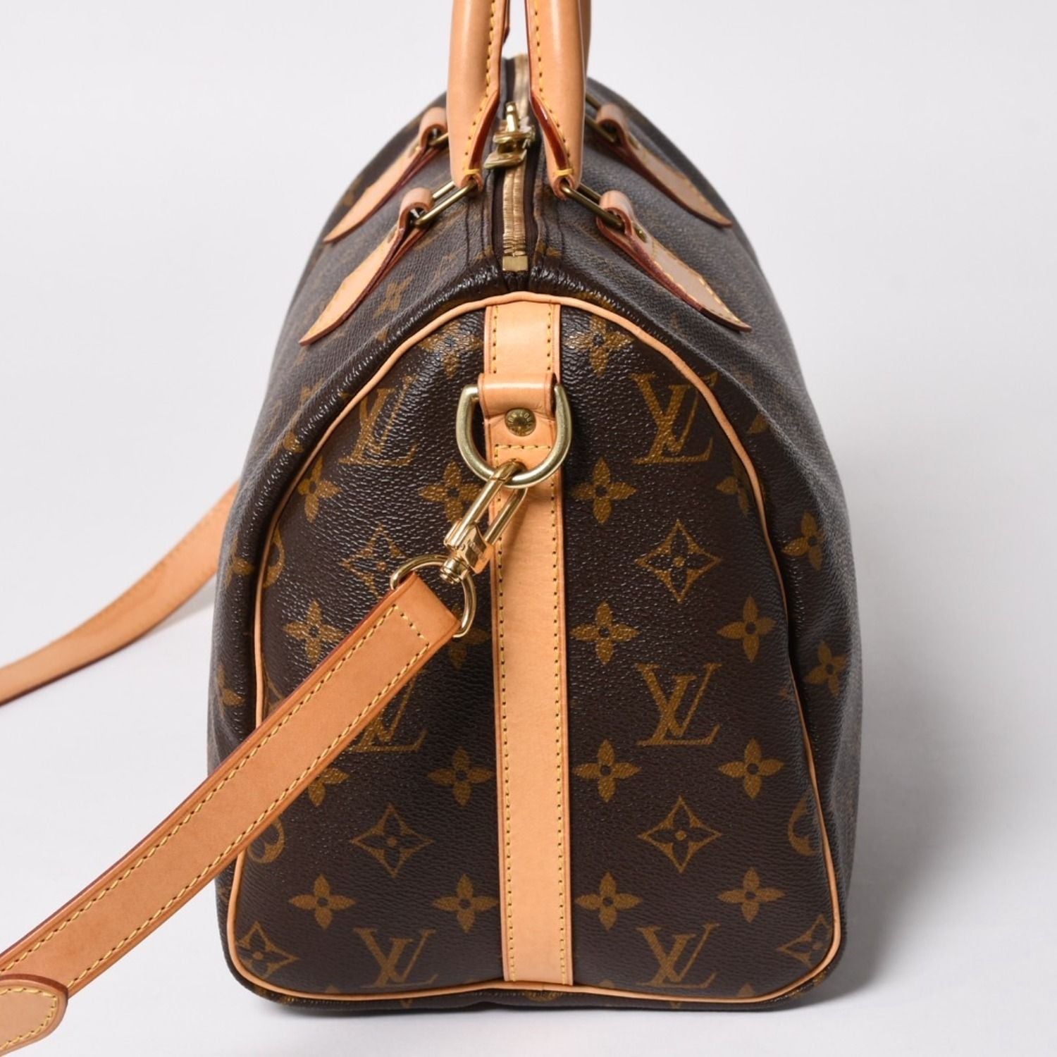 Louis Vuitton Monogram Speedy Bandouliere 30 Handbag Brown Gold — view 4