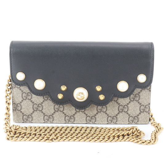 Gucci GG Supreme Chain Wallet Leather Crossbody