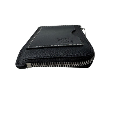 Loewe Anagram L-shaped Zipper Coin Purse Card Case Black — view 3