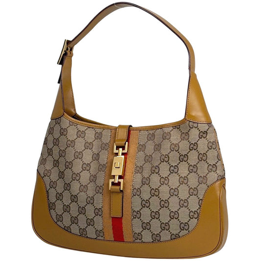Gucci Shoulder Bag Jackie Line GG Canvas Brown