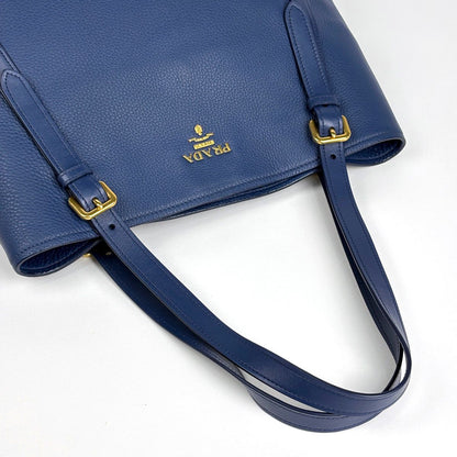 Prada Tote Bag Leather Blue — view 5