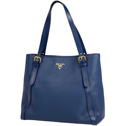 Prada Tote Bag Leather Blue