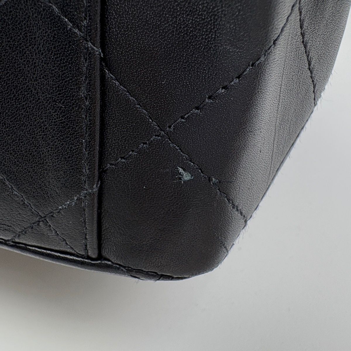 Chanel Big Quilted Shoulder Bag CC Logo Single Flap Chain Leather Black — view 4