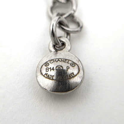 Chanel Necklace CC Logo Faux Pearl Metal Black Silver — view 5