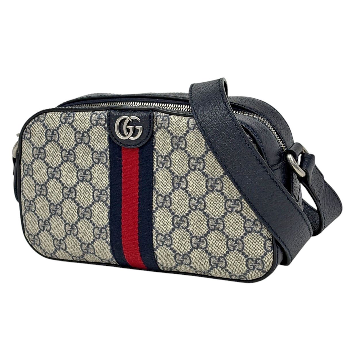 Gucci Shoulder Bag Ophidia Sherry Line Web Double GG Supreme Navy