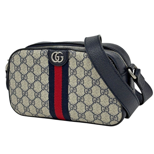 Gucci Shoulder Bag Ophidia Sherry Line Web Double GG Supreme Navy