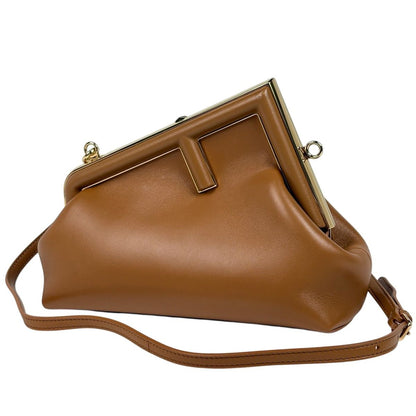 Fendi Shoulder Bag First Small 2-Way Leather Brown