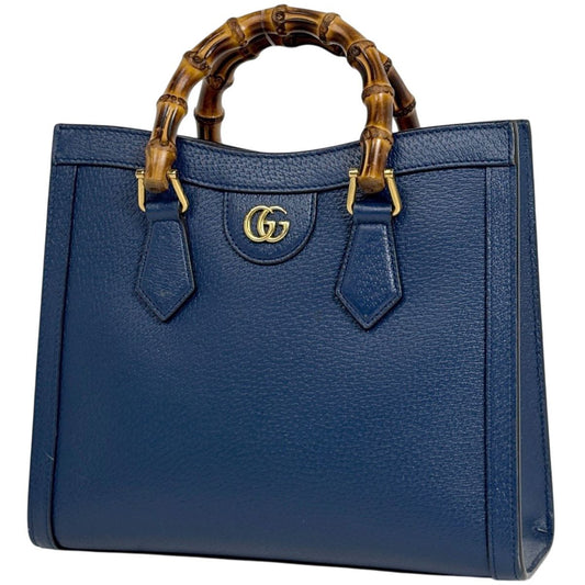 Gucci Handbag Diana 2-Way Bamboo Leather Blue