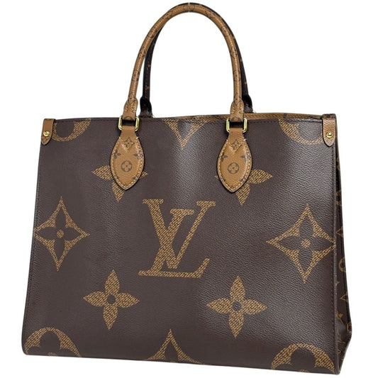 Louis Vuitton On The Go MM Tote 2-Way Shoulder Bag Monogram Giant Reverse Brown