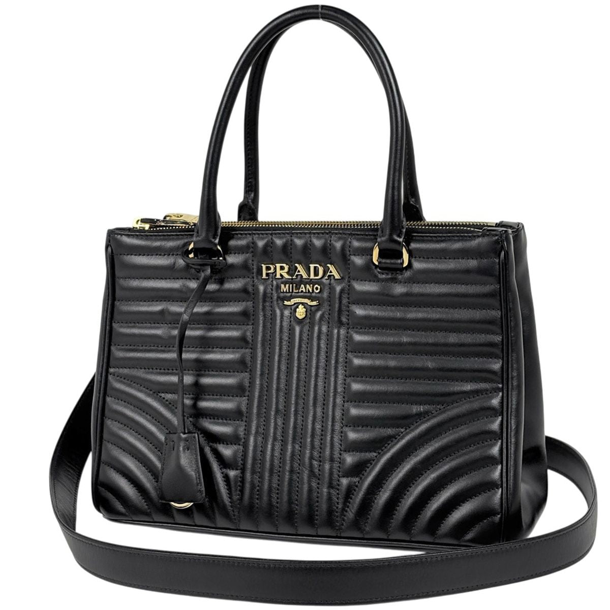 Prada Handbag 2-Way Leather Nero