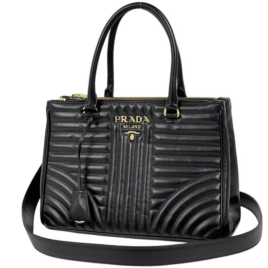 Prada Handbag 2-Way Leather Nero