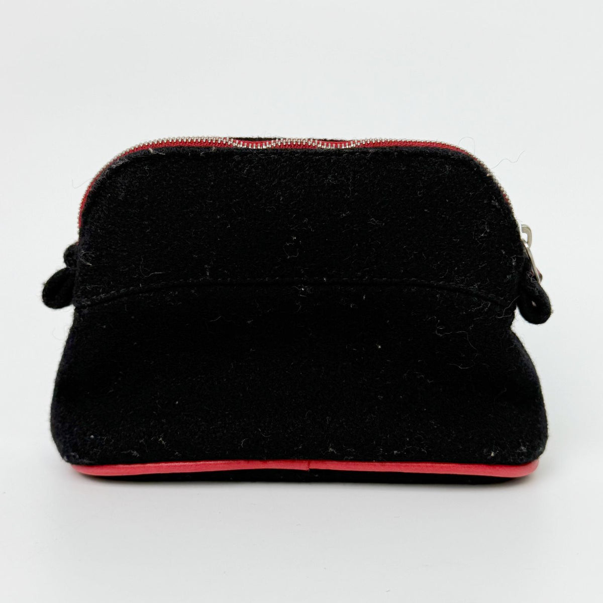 Hermes Bolide Pouch Mini Wool Black Red Silver Vintage — view 2