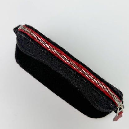 Hermes Bolide Pouch Mini Wool Black Red Silver Vintage — view 5