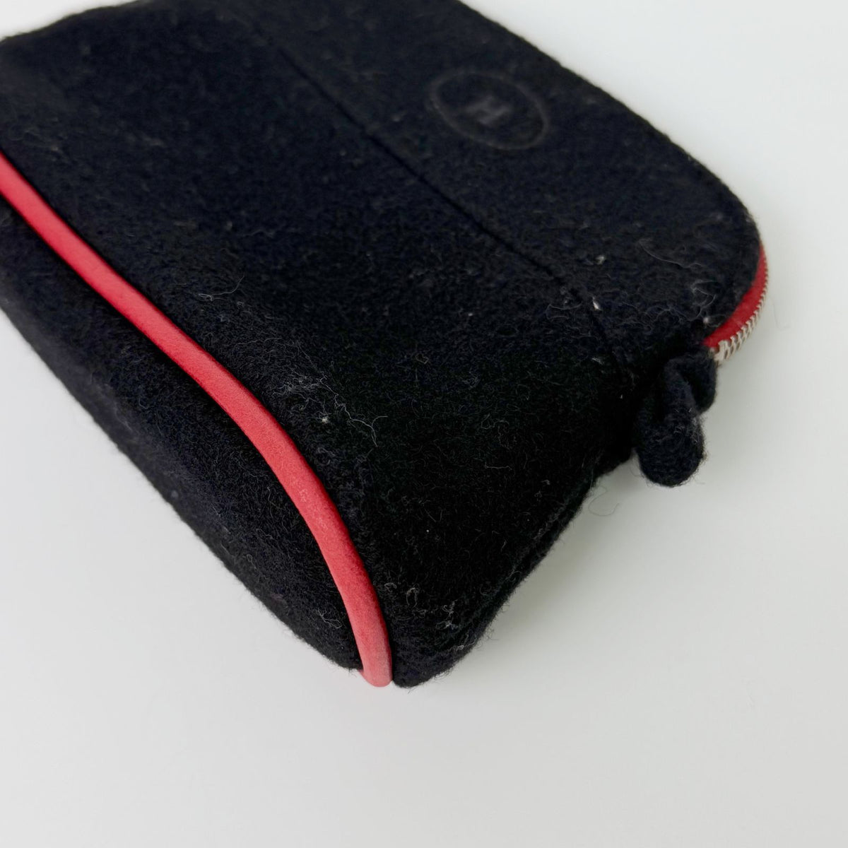 Hermes Bolide Pouch Mini Wool Black Red Silver Vintage — view 8