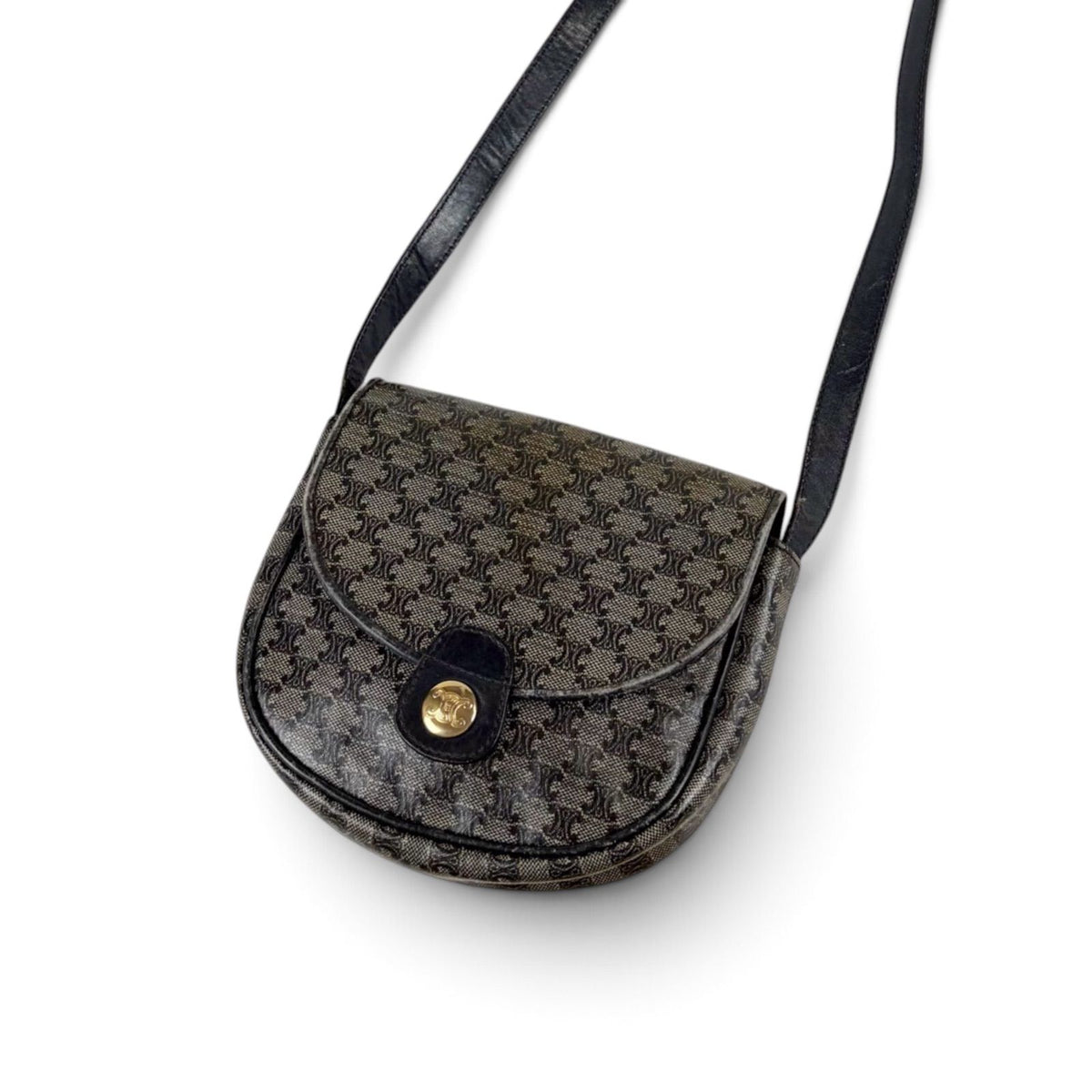 Celine Leather Cross Mini Pochette Macadam Triomphe Shoulder Bag