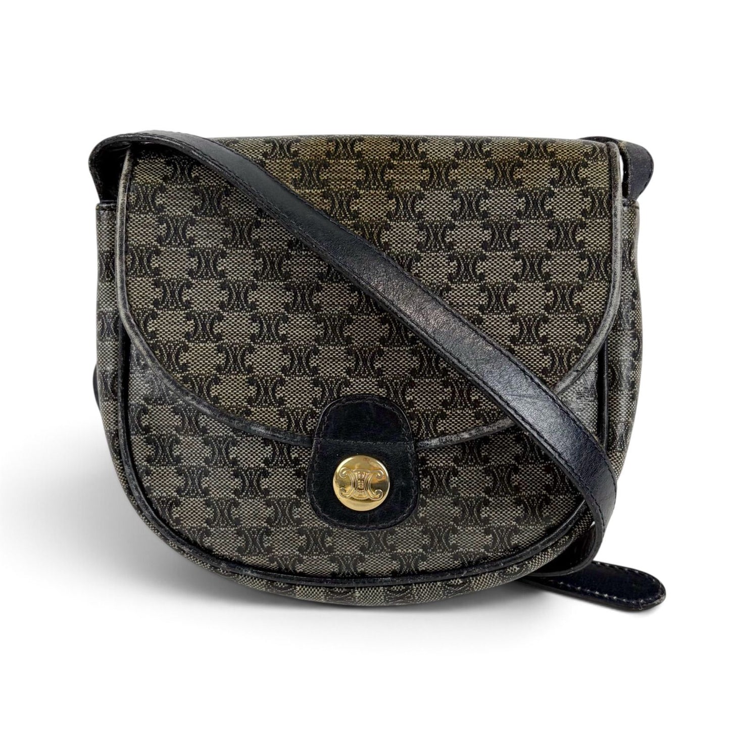Celine Leather Cross Mini Pochette Macadam Triomphe Shoulder Bag — view 3
