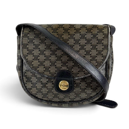 Celine Leather Cross Mini Pochette Macadam Triomphe Shoulder Bag — view 3