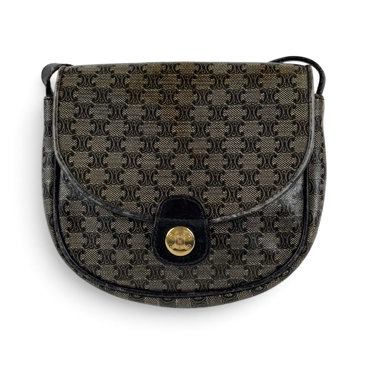 Celine Leather Cross Mini Pochette Macadam Triomphe Shoulder Bag — view 4