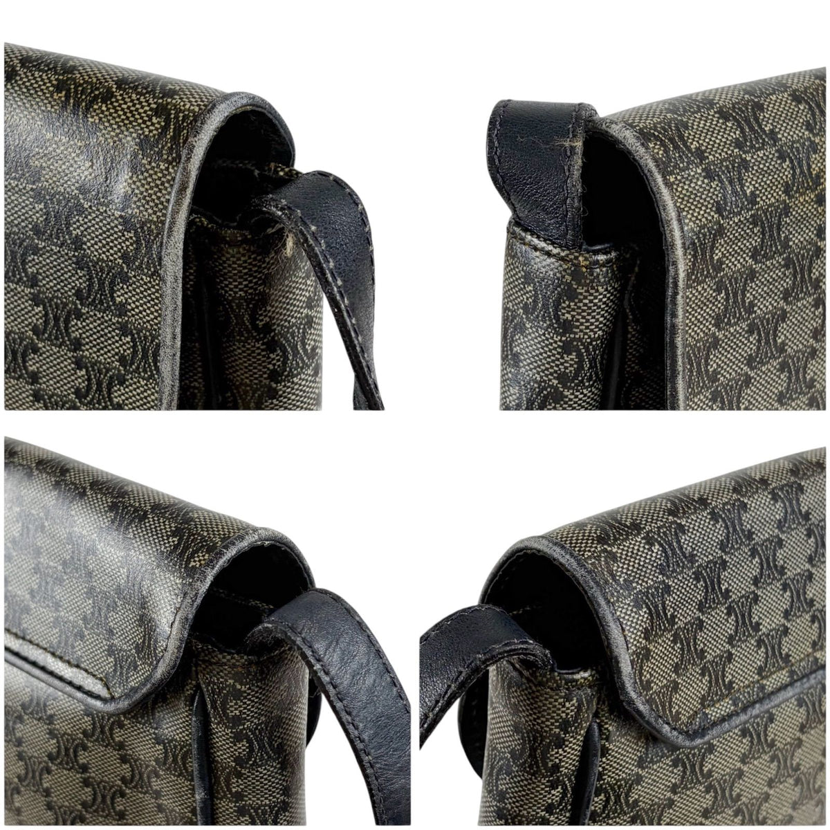 Celine Leather Cross Mini Pochette Macadam Triomphe Shoulder Bag — view 7