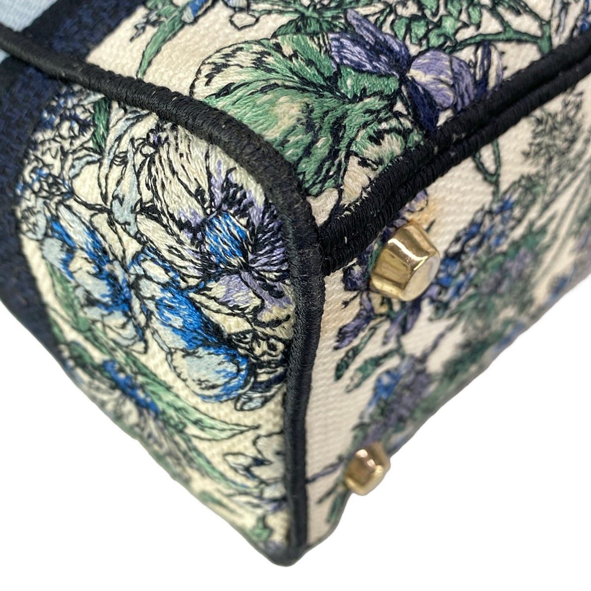 Dior Handbag Lady Delight Medium Bag Ivory Blue Multi Floral Pattern — view 8