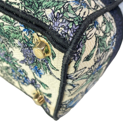 Dior Handbag Lady Delight Medium Bag Ivory Blue Multi Floral Pattern — view 7