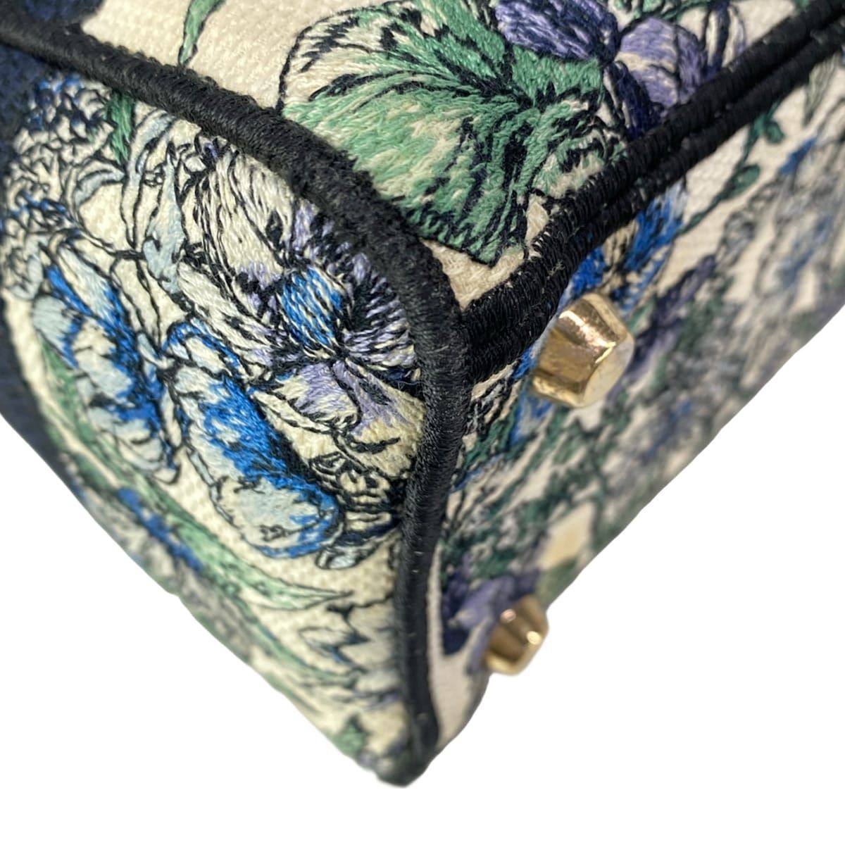 Dior Handbag Lady Delight Medium Bag Ivory Blue Multi Floral Pattern — view 6
