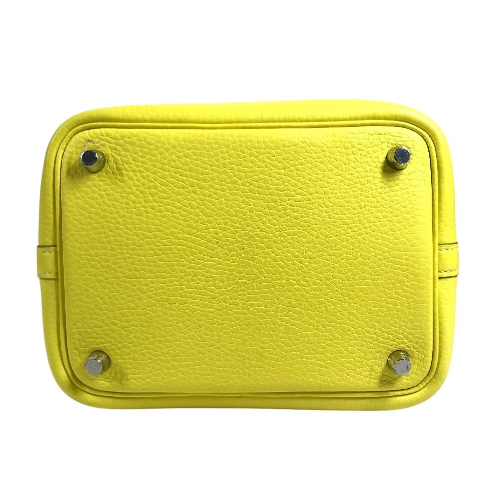 Hermes Handbag Picotin Lock PM 18 PM Taurillon Clemence Slime Yellow — view 6