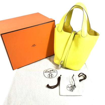 Hermes Handbag Picotin Lock PM 18 PM Taurillon Clemence Slime Yellow — view 2