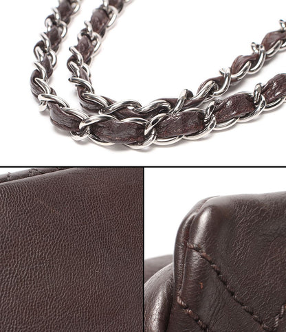 Chanel Chain Tote Shoulder Bag Silver Diamond Stitch — view 6