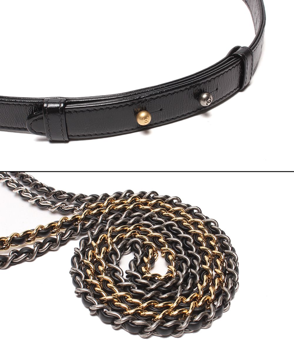 Chanel Shoulder Bag Gabrielle de Double Chain Silver Gold Hobo — view 8