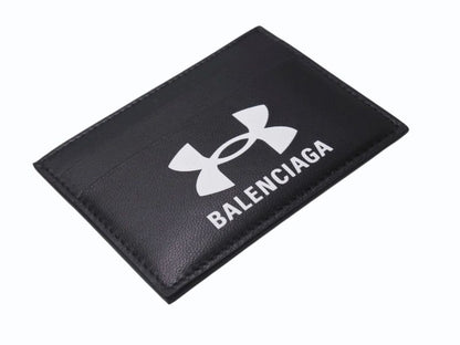 Balenciaga Under Armor 25 Spring Collection Logo Card Case Black Calfskin — view 4