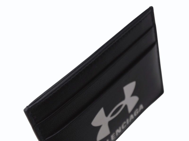 Balenciaga Under Armor 25 Spring Collection Logo Card Case Black Calfskin — view 5