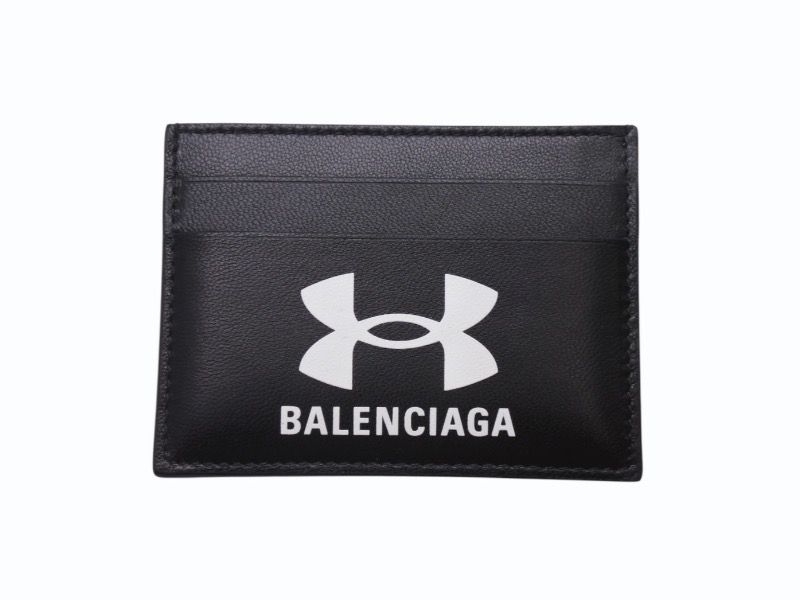 Balenciaga Under Armor 25 Spring Collection Logo Card Case Black Calfskin — view 2