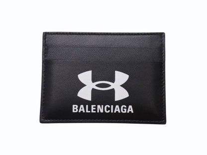 Balenciaga Under Armor 25 Spring Collection Logo Card Case Black Calfskin — view 2