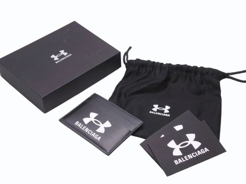 Balenciaga Under Armor 25 Spring Collection Logo Card Case Black Calfskin