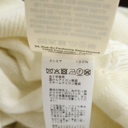 Hermes Cardigan Lenseigne du Sellier Motif Knit V-Neck Cashmere Blanc Naturel — view 7