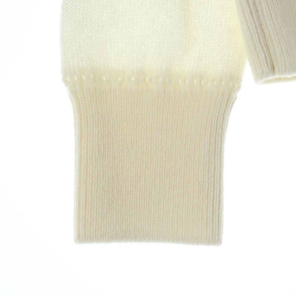 Hermes Cardigan Lenseigne du Sellier Motif Knit V-Neck Cashmere Blanc Naturel — view 4