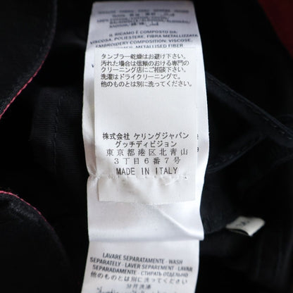 Gucci Sequins Embroidery Denim Skirt Black XR — view 7