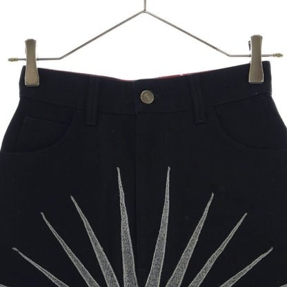 Gucci Sequins Embroidery Denim Skirt Black XR — view 3