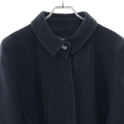 Chanel Wool&cashmere Long Coat CC Logo Button Wool Cashmere Black — view 3