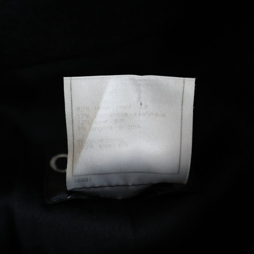 Chanel Wool&cashmere Long Coat CC Logo Button Wool Cashmere Black — view 8